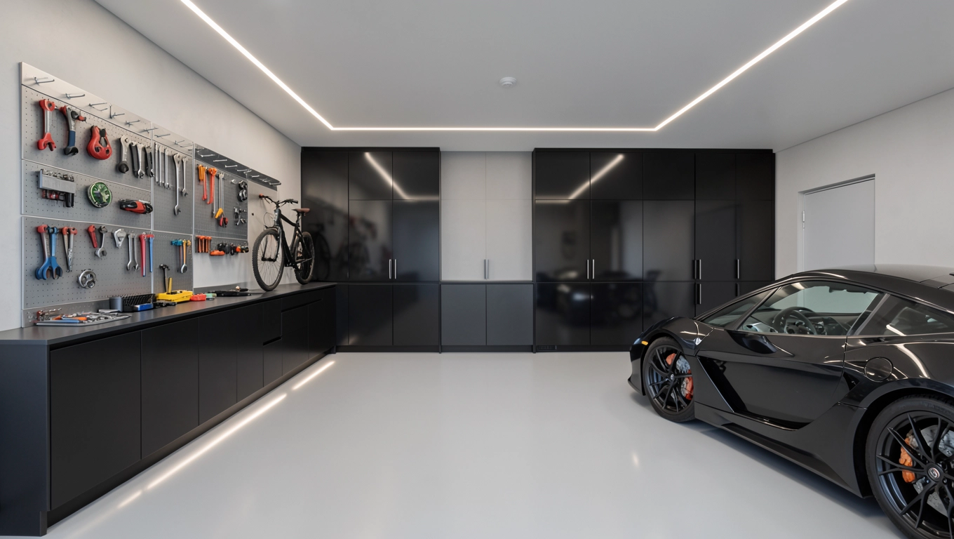 nowoczesny garaż wnętrze