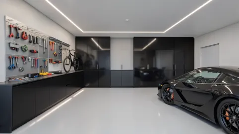 nowoczesny garaż wnętrze